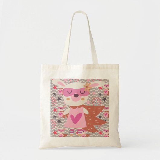 Girl Superheld Bunny Tote Bag (Voorkant)