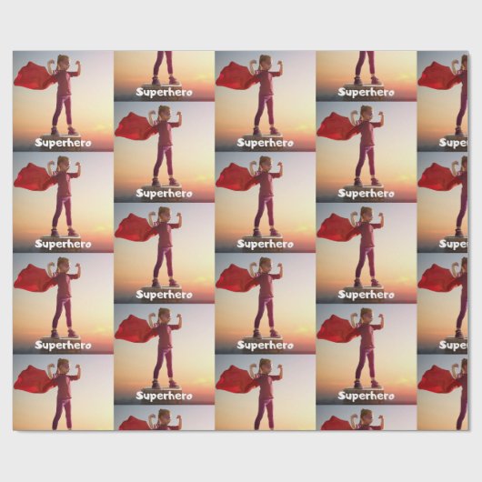 Girl Superheld Cadeaupapier (Vlak)