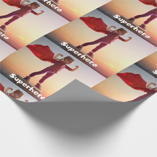 Girl Superheld Cadeaupapier (Hoek)