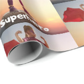 Girl Superheld Cadeaupapier (Rol Hoek)