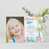 Girl Surf Up Beach Birthday Dank je kaarten (Staand voorkant)