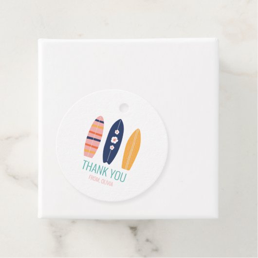 Girl Surfboard Beach Bedankjes Labels (In situ)