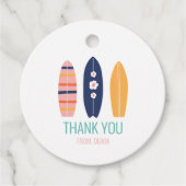 Girl Surfboard Beach Bedankjes Labels (Voorkant)