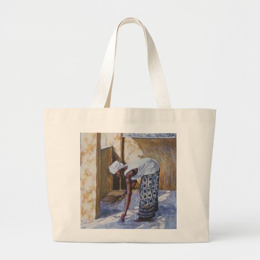 Girl Sweeping II 2002 Grote Tote Bag (Voorkant)