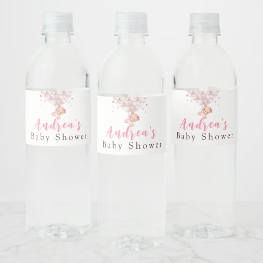 Girl Sweet Pink Beer Baby shower Waterfles Etiket (Flessen)