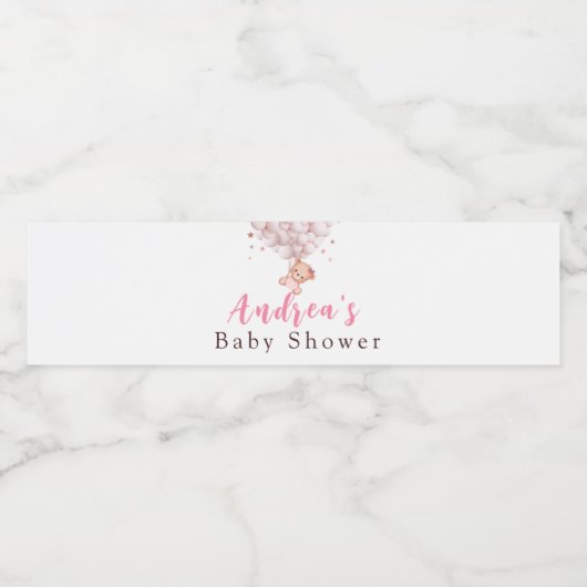 Girl Sweet Pink Beer Baby shower Waterfles Etiket (Enkel label)