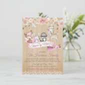 Girl Sweet Woodland Virtual Baby shower per post Kaart (Staand voorkant)