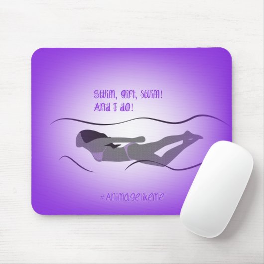 Girl Swimmer Mouse Mat Muismat (Met muis)