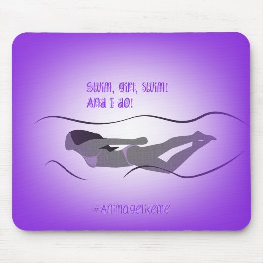Girl Swimmer Mouse Mat Muismat (Voorkant)