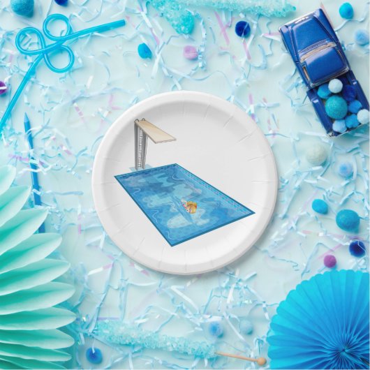 Girl Swimming Papieren Bordje (Feest)