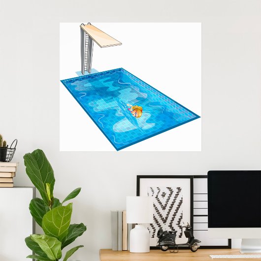 Girl Swimming Poster