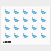 Girl Swimming Vierkante Sticker (Vel)