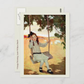 Girl Swinging Briefkaart (Voorkant / Achterkant)