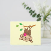 Girl Swinging Monkey Briefkaart (Staand voorkant)