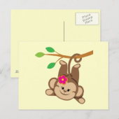 Girl Swinging Monkey Briefkaart (Voorkant / Achterkant)