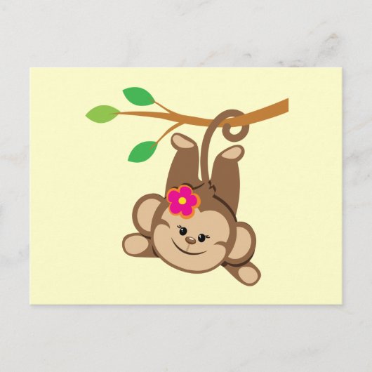 Girl Swinging Monkey Briefkaart (Voorkant)