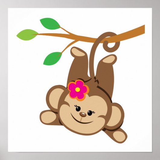 Girl Swinging Monkey Poster (Voorkant)