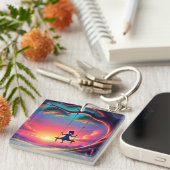 Girl Swinging Sleutelhanger (Voorkant Rechts)