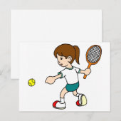 Girl Swings Tennis Racquet Briefkaart (Voorkant / Achterkant)