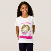 GIRL T-SHIRT Age 8 schattige roze prinses 8e verja (Voorkant volledig)