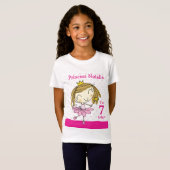 GIRL T-SHIRT Leeftijd 7 schattige roze prinses 7e  (Voorkant volledig)