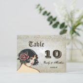  Girl Table Number-kaarten Briefkaart (Staand voorkant)