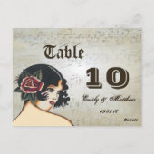 Girl Table Number-kaarten Briefkaart (Achterkant)