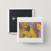 Girl Talk Vierkante Button 5,1 Cm (Voorkant /achterkant)