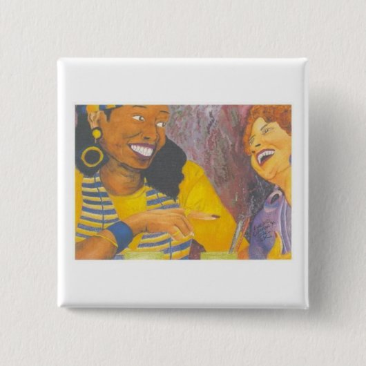 Girl Talk Vierkante Button 5,1 Cm (Voorkant)