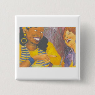 Girl Talk Vierkante Button 5,1 Cm