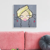 "Girl Talk" Wrapped Canvas, 12"x12" Canvas Afdruk (Insitu (Woonkamer))
