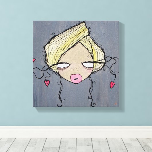 "Girl Talk" Wrapped Canvas, 12"x12" Canvas Afdruk (Insitu (Houten vloer))