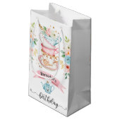 Girl Tea Party - Birthday Small Gift Bag Klein Cadeauzakje (Achterkant Gekanteld)