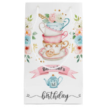 Girl Tea Party - Birthday Small Gift Bag