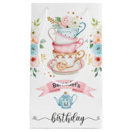 Girl Tea Party - Birthday Small Gift Bag Klein Cadeauzakje