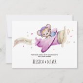 Girl Teddy Bear Airplane Dank je wel Kaart (Voorkant)