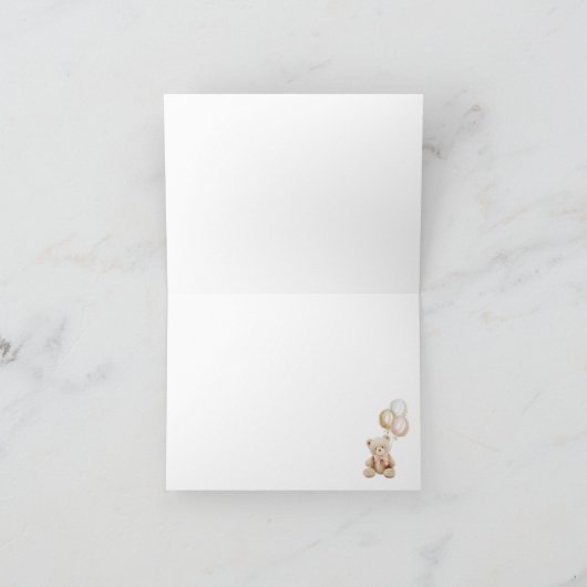 Girl Teddy Bear Baby shower Dank je wel Bedankkaart (Binnen)