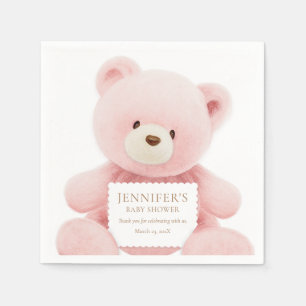Girl Teddy Bear Baby shower Paper Servet