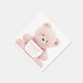Girl Teddy Bear Baby shower Paper Servet (Hoek)