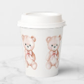 Girl Teddy Bear Baby shower Papieren Bekers (Voorkant)