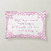 Girl Teddy Bear en Hearts Accent Kussen (Achterkant)