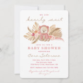 Girl Teddy Bear Shower | Boho Teddy Kaart (Voorkant)