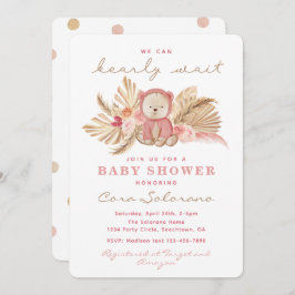 Girl Teddy Bear Shower | Boho Teddy Kaart