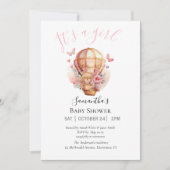 Girl Teddy Bearly Wait Hot Air ballonroze Aankondiging (Voorkant)