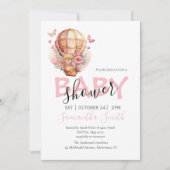 Girl Teddy Bearly Wait Hot Air ballonroze Aankondiging (Voorkant)