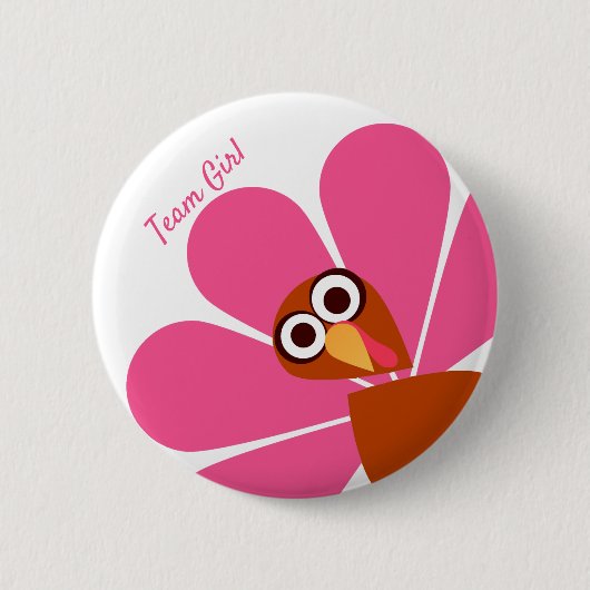 Girl Thanksgiving Gender Reveal Ronde Button 5,7 Cm (Voorkant)