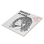 Girl totally in love lineart  tegeltje (Zijkant)