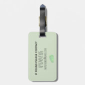 Girl Tropical Pink Flamingo Oerwoud Name Kinder Bagagelabel (Achterkant verticaal)