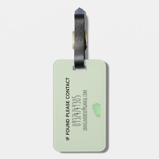 Girl Tropical Pink Flamingo Oerwoud Name Kinder Bagagelabel (Achterkant verticaal)