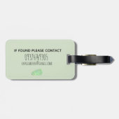 Girl Tropical Pink Flamingo Oerwoud Name Kinder Bagagelabel (Achterkant horizontaal)